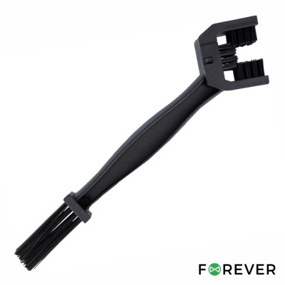 Escova de limpeza preta com múltiplas cerdas e logo FOREVER