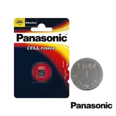 Pacote de pilha Panasonic alcalina LR44 1.5V e pilha botão prateada