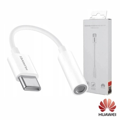 Adaptador Huawei USB Tipo C para áudio 3,5 mm branco com embalagem