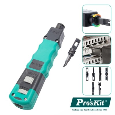 Ferramenta verde e cinzenta para crimpagem com texto Pro'sKit