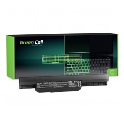 Bateria para portátil Green Cell com embalagem preta e verde e imagem de teclado e ecrã