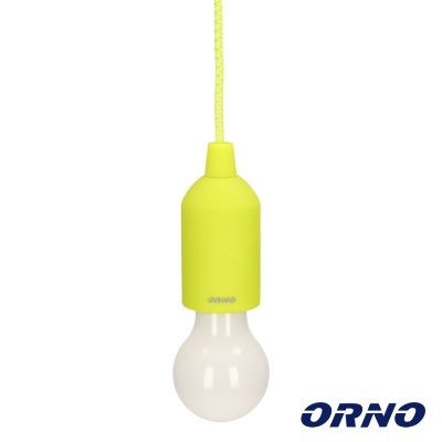 Lâmpada pendente com suporte amarelo e cabo amarelo