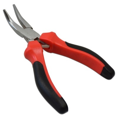 Alicate de ponta curva com pega vermelha e preta