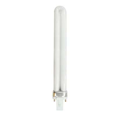 Lâmpada tubular fluorescente compacta com base metálica e conector branco