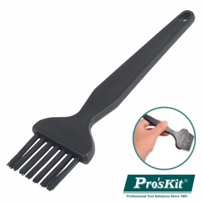 Pincel de limpeza Profissional Pro'sKit com cabo preto e cerdas rígidas pretas