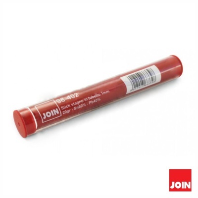 Vareta de estanho JOIN em tubo vermelho