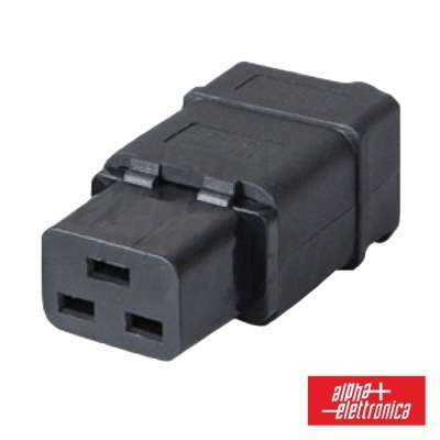 Adaptador de tomada preto com três orifícios retangulares