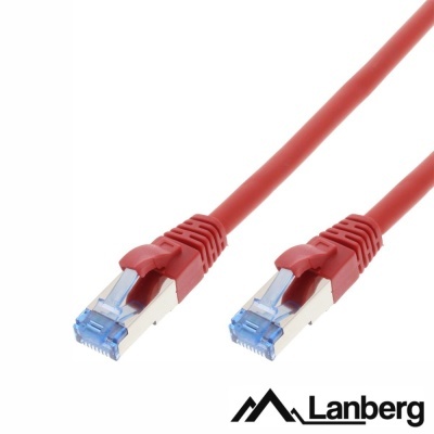 Cabo de rede Ethernet vermelho Lanberg com conectores RJ45