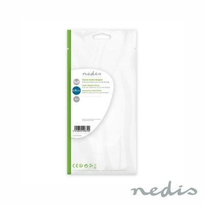 Pacote branco com etiqueta de produto Nedis e faixa verde lateral