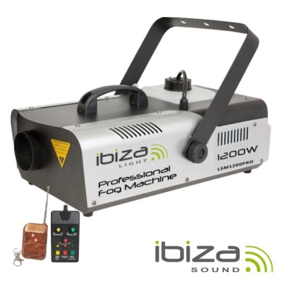 Máquina de nevoeiro profissional Ibiza Light 1200W com comandos remotos