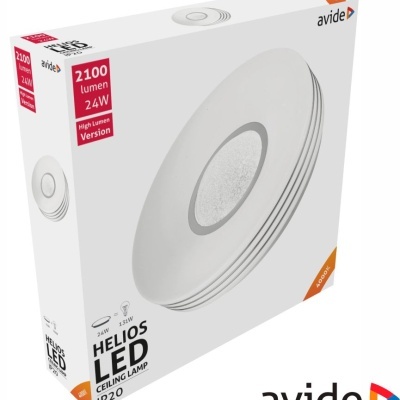 Embalagem branca de luminária de teto LED avide HELIOS LED 24W 2100 lúmen