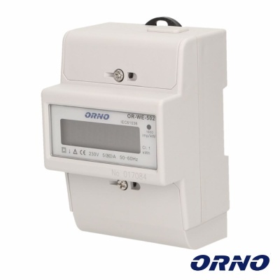 Medidor elétrico branco ORNO modelo OR-WE-502 com visor digital
