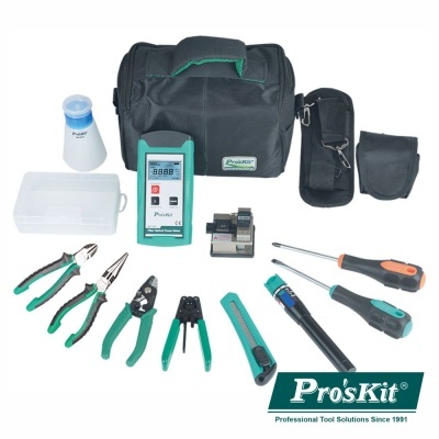Conjunto de ferramentas Pro'sKit com bolsa preta e ferramentas variadas