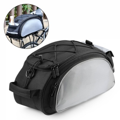 Mala preta e cinzenta para bagageira de bicicleta