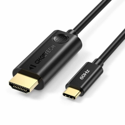 Cabo adaptador USB-C para HDMI preto com texto 60Hz e marca CHOETECH
