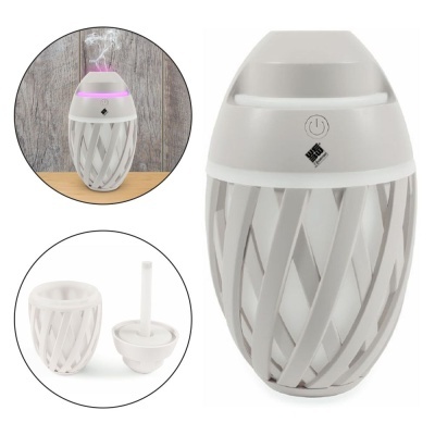 difusor de aroma branco laçado com botão e luz LED