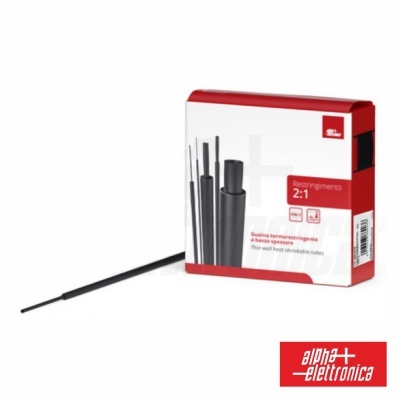 Encolhedor térmico preto com embalagem branca e vermelha