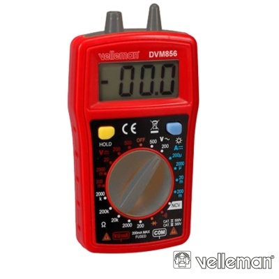 Multímetro digital Velleman DVM856 vermelho com visor e botões