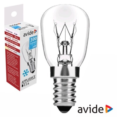 Lâmpada Avide transparente com embalagem ao lado