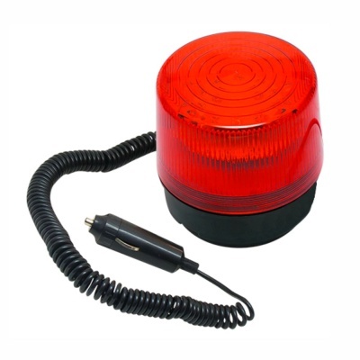 Sinalizador luminoso vermelho para veículos com cabo espiralado e conector de isqueiro