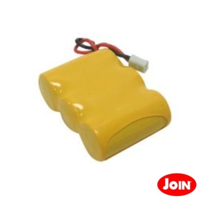 Bateria recarregável amarela com fios e conector