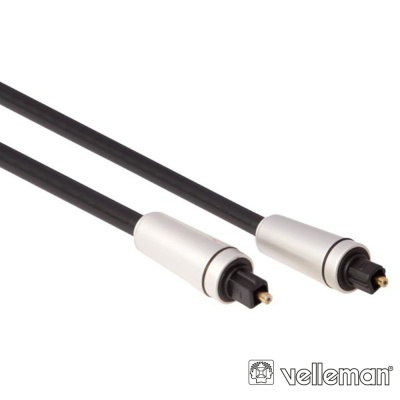 Cabo ótico Toslink com conectores e corpo metálico