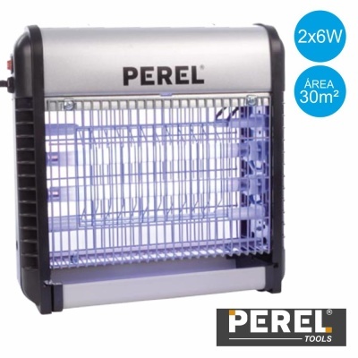 Armadilha elétrica para insetos Perel com luz violeta e grade metálica