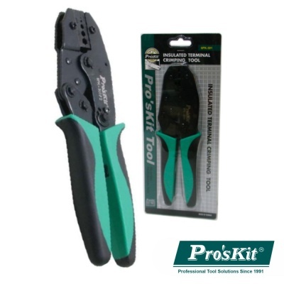 Ferramenta de crimpagem Pro'sKit para terminais isolados em embalagem