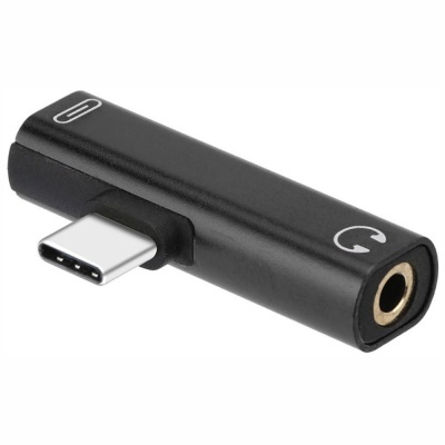 Adaptador USB-C para jack 3,5 mm preto