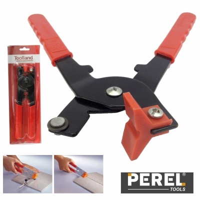 Ferramenta de corte com punhos vermelhos e corpo preto para azulejos da marca PEREL