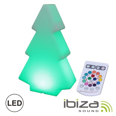 Lâmpada LED em forma de árvore de Natal verde com controle remoto branco