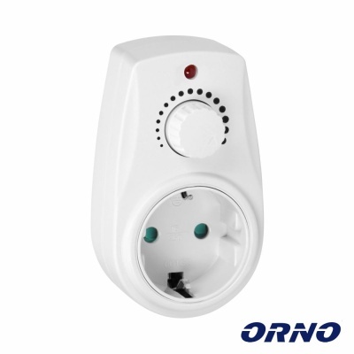 Tomada elétrica branca com temporizador e indicador luminoso vermelho