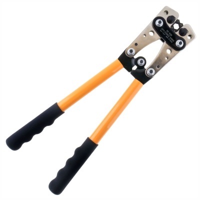 Alicates de corte de cabos laranja e metálicos com punhos pretos