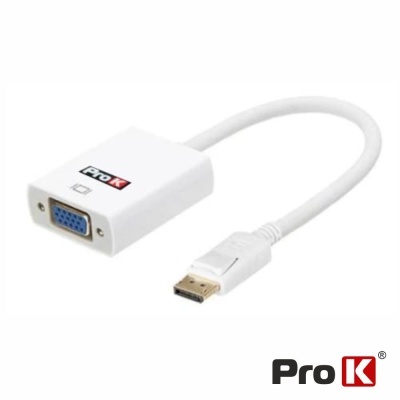Cabo adaptador DisplayPort para VGA branco ProK