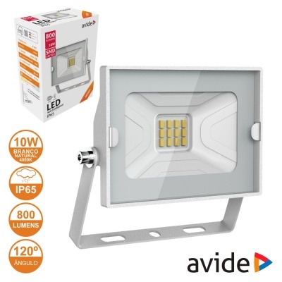 Projetor LED Avide 10W branco natural IP65 800 lumens
