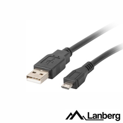 Cabo USB Lanberg tipo A para micro USB preto