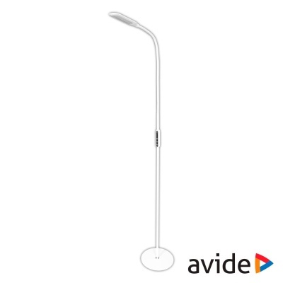 Candeeiro de pé LED branco com design moderno e logo avide