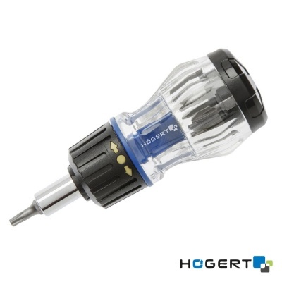 Chave de fendas portátil HÖGERT com corpo transparente e azul