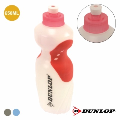 Garrafa desportiva DUNLOP 650ML branca e vermelha