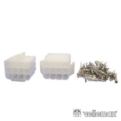 Conetores eléctricos brancos com terminais metálicos