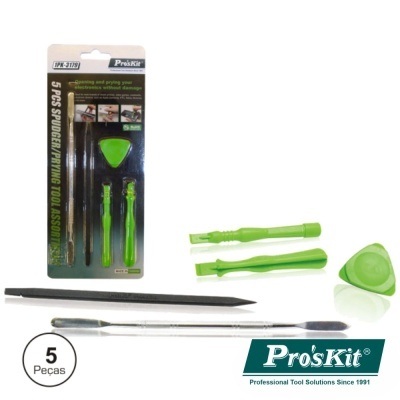 Kit ferramentas abertura Pro'sKit 5 peças verde e preto com embalagem e logótipo