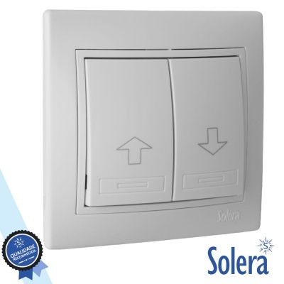 Interruptor duplo branco com setas para cima e para baixo.
