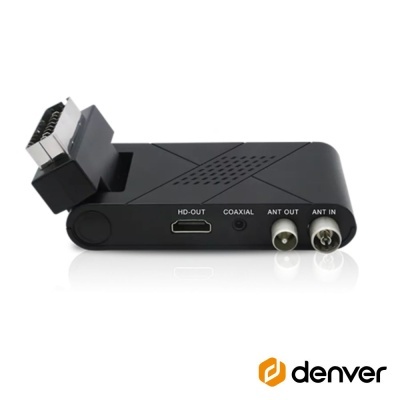 Adaptador para TV com conector SCART e várias saídas, marca denver