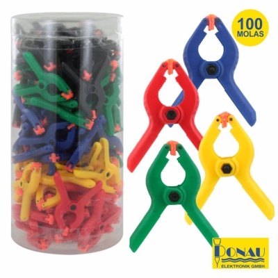 Conjunto de 100 molas de plástico coloridas em embalagem transparente