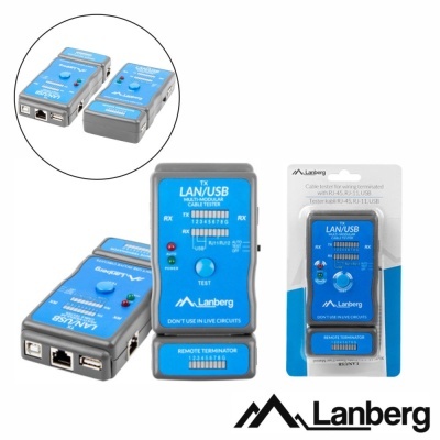 Testador de cabo LAN USB azul Lanberg com embalagem