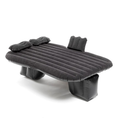 Colchão insuflável cinzento escuro com almofadas infláveis