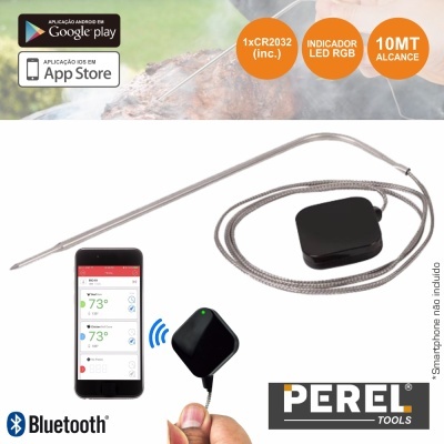 Sensor de medição com cabo flexível e aplicativo em smartphone, marca PEREL TOOLS