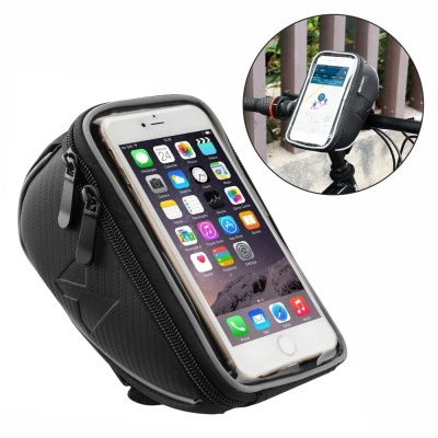 Estojo para telemóvel preto com fecho e padrão de linhas diagonais