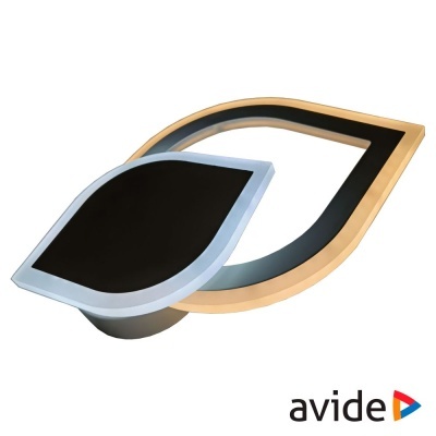 Lâmpada de teto em forma de folha com moldura prateada e dourada