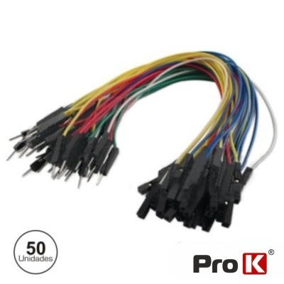 Cabos jumper macho para fêmea e fêmea para macho coloridos, 50 unidades